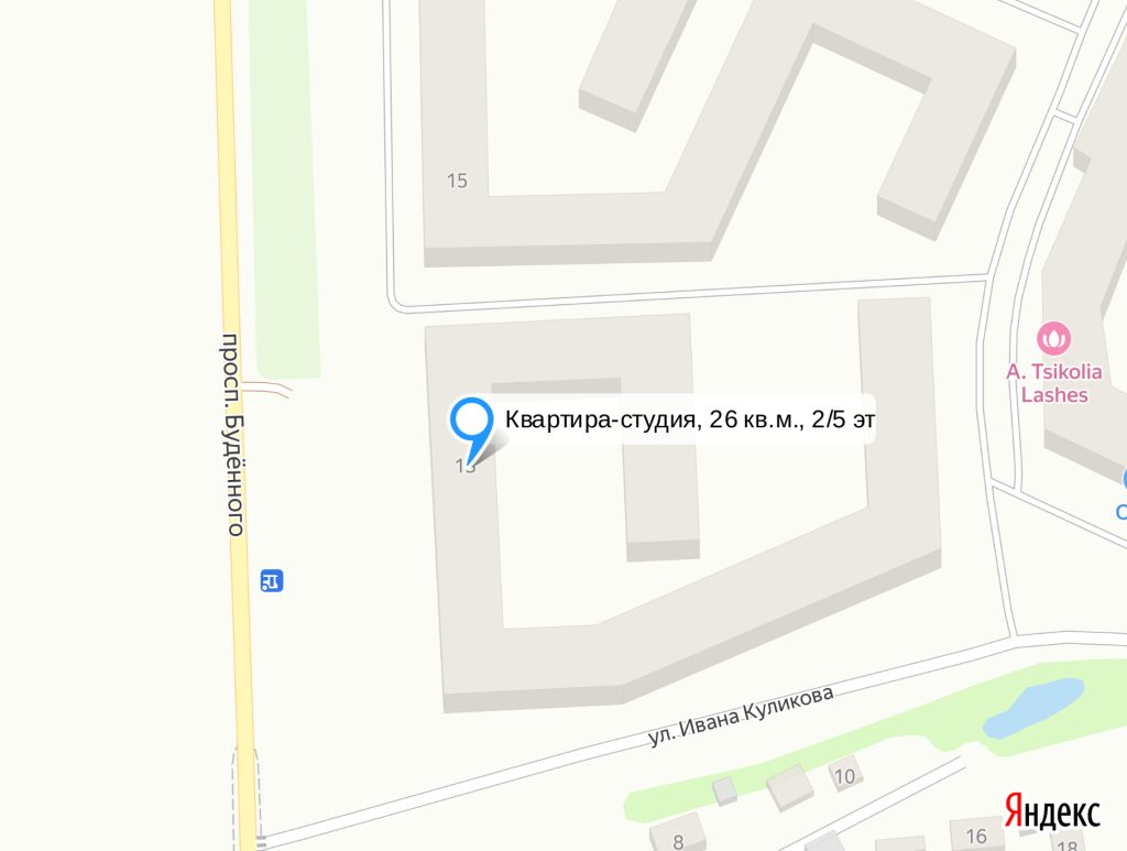 Квартира-студия, 26 кв.м., 2/5 эт.

Санкт-Петербург, Красносельский район, проспект Будённого, 13