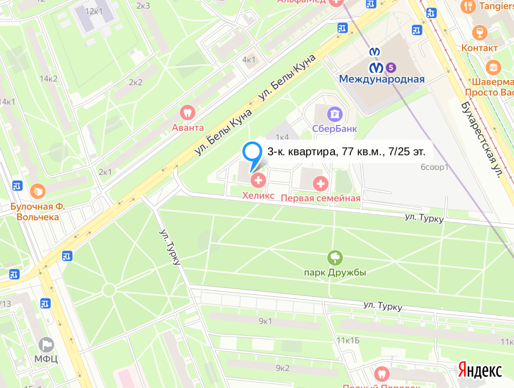 3-к. квартира, 77 кв.м., 7/25 эт.
Санкт-Петербург,Фрунзенский район, улица Белы Куна, 1к1