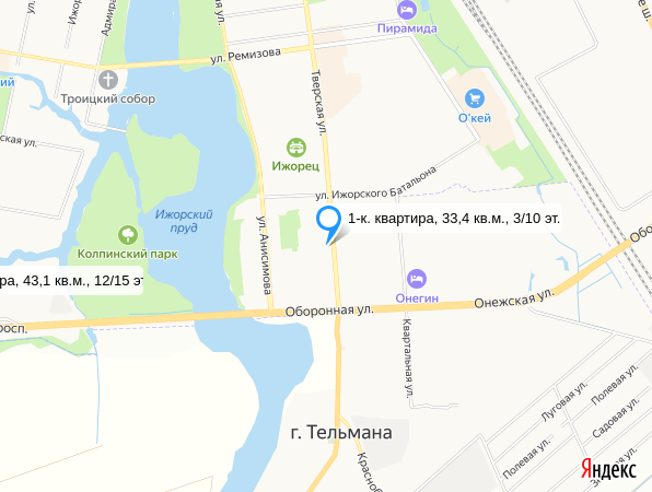 1-к. квартира, 33,4 кв.м., 3/10 эт.
Санкт-Петербург, Колпинский район, Колпино, Тверская ул., 39