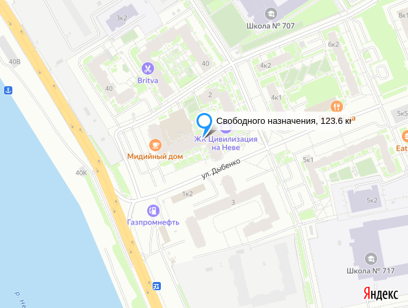 Свободного назначения, 123.6 кв.м.
Санкт-Петербург, Невский район, улица Дыбенко, 2