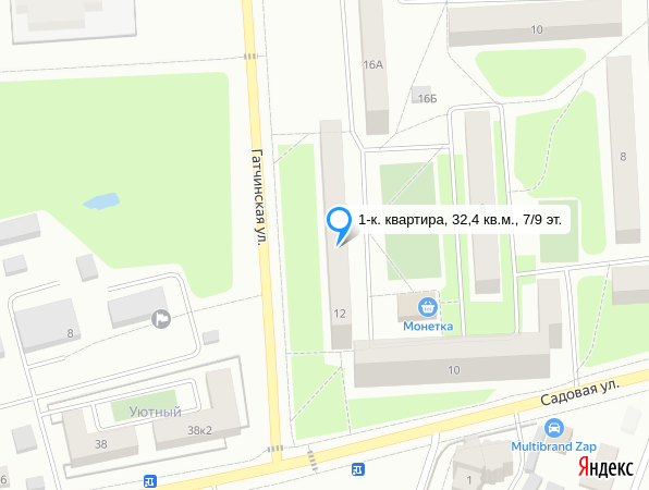 1-к. квартира, 32,4 кв.м., 7/9 эт.

Ленинградская область, Гатчинский муниципальный округ, Коммунар, Садовая ул., 12