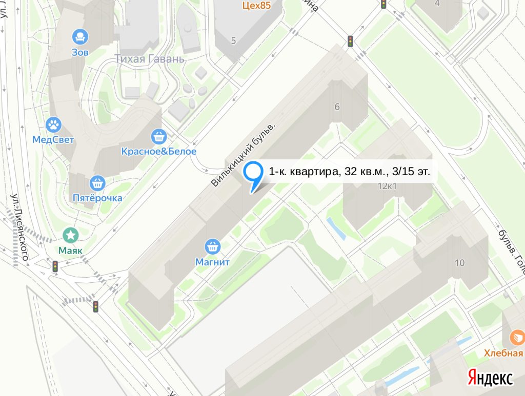 1-к. квартира, 32 кв.м., 3/15 эт.
Санкт-Петербург, Василеостровском район,Вилькицкий бульвар, 6