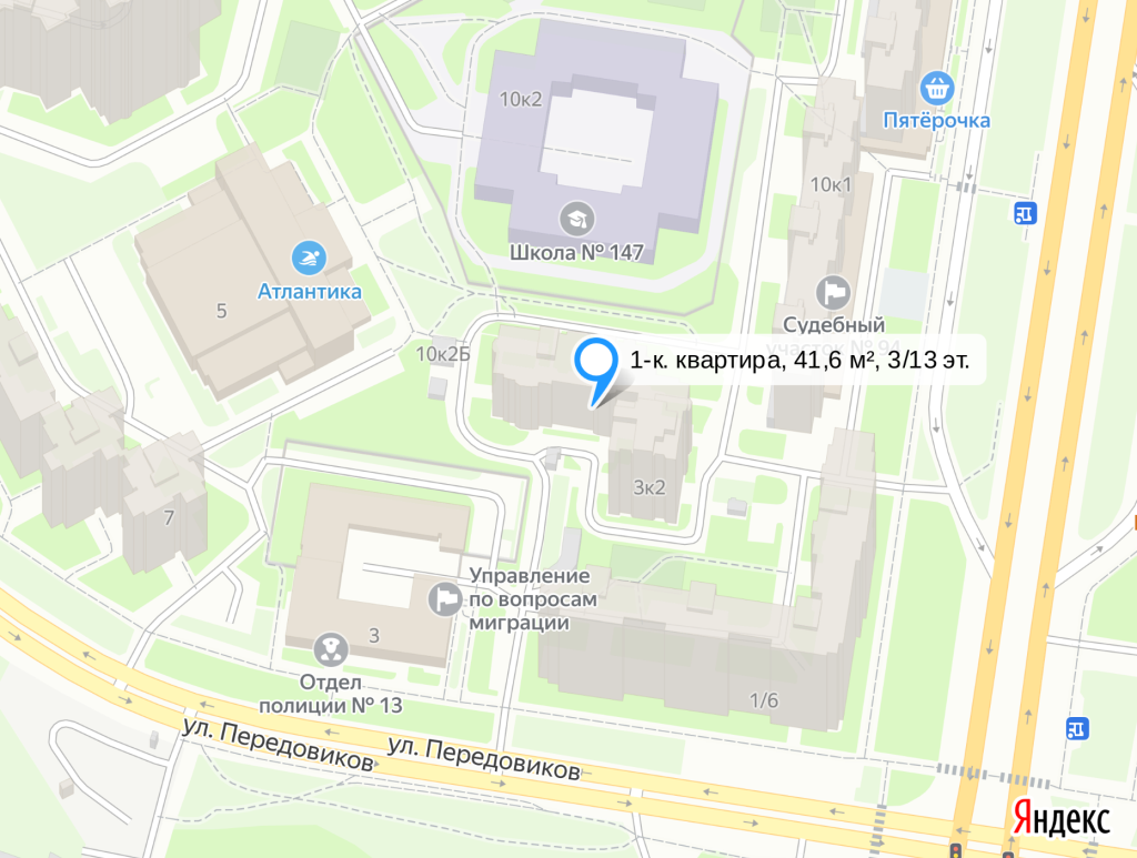 1-к. квартира, 41,6 м², 3/13 эт.

Санкт-Петербург,Красногвардейский район, ул. Передовиков, 3к2